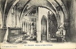 POSTAL Toulouse interior de la VENDIMIA de L iglesia St  Etienne