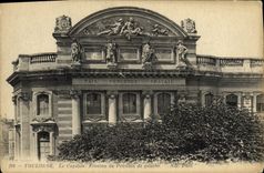 Fronton de Toulouse Capitole de la POSTAL de la VENDIMIA de la casa de la izquierda