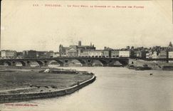 POSTAL Toulouse de la VENDIMIA el puente el Garona y el prado de los filtros