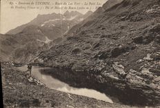 VINTAGE POSTCARD Luchon Surroundings Road of the Green Lake the Small Lake Pratlong Peak of the solid mass of Bang