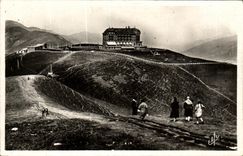 VINTAGE POSTCARD Luchon Superbagneres Train station and the Large Hotel
