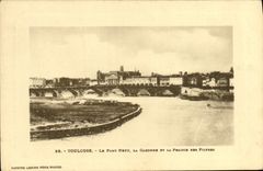 POSTAL Toulouse de la VENDIMIA el nuevo puente el Garona y la almeja dura de la cascara de los filtros