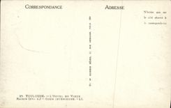 POSTAL Toulouse L hotel de la VENDIMIA de la vieja corte del interior de la uva