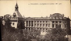 POSTAL Toulouse Capitole de la VENDIMIA y jardines