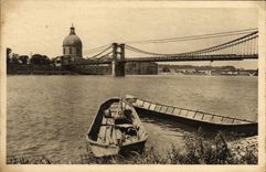 POSTAL Toulouse de la VENDIMIA el Saint Pierre del puente y la boveda de L iglesia del hogar de L vieja gente del registro bajo