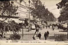 POSTAL Lafayette ida Toulouse de la VENDIMIA vista del jardin público