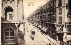 Calle de Toulouse de la POSTAL de la VENDIMIA de la tranvia de Metz