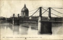 POSTAL Toulouse de la VENDIMIA el Saint Pierre del puente y la boveda del registro bajo