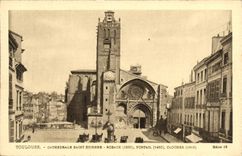 Puerta del roseton de Saint E tienne de la catedral de Toulouse de la POSTAL de la VENDIMIA