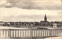 POSTAL Toulouse de la VENDIMIA el Quay De Tounis y la Campana torre de Dalbade vista del St Miguel del puente