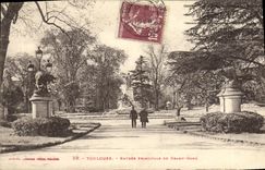 Entrada principal de Toulouse de la POSTAL de la VENDIMIA del redondo grande