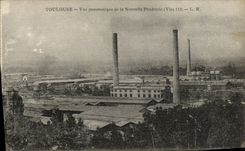 Opinion panoramica de Toulouse de la POSTAL de la VENDIMIA del nuevo molino del polvo