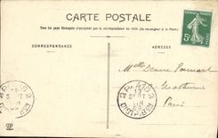 Bulevar de Toulouse de la POSTAL de la VENDIMIA de la lancha a remolque de la estacion