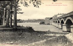 POSTAL Toulouse de la VENDIMIA vista en el Garona tomado de Puntal