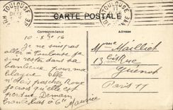 POSTAL Toulouse de la VENDIMIA el camino y el puente del Quay de Tounis