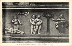 VINTAGE POSTCARD Holy Thegonnec Retable of L Furnace bridge of the Rosary