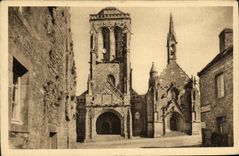 VINTAGE POSTCARD Locronan L Church and the Vault of Penity