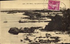 VINTAGE POSTCARD Beg Meil View of the Point Boats