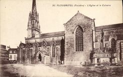 CPA Plougastel L Eglise et le Calvaire