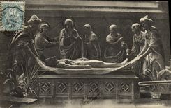 VINTAGE POSTCARD Interior Quimper of the Cathedral the setting to the tomb