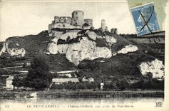 VINTAGE POSTCARD Small Andely Strong Castle seen from of Morin Port
