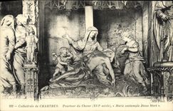 CPA Cathedrale de Chartres Pourtour du Choeur Marie contemple Jesus Mort