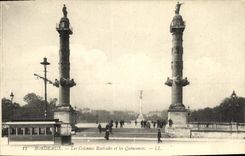 CPA Bordeaux Les Colonnes Rostrales et les Quinconces