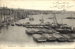 CPA Bordeaux Les Quais Vue prise du Pont Bateaux