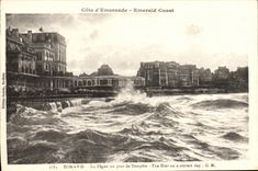 CPA Dinard La Digue un jour de Tempete