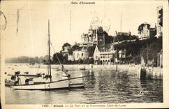 CPA Dinard Le Port et la Promenade Clair de Lune Bateaux
