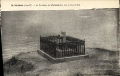 VINTAGE POSTCARD St Malo the Tomb of Chateaubriant on the Large Bey