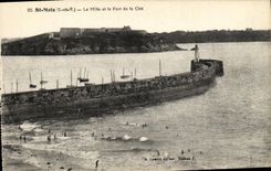 VINTAGE POSTCARD St Malo the Mole and the Fort of the ISCED