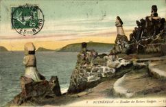 CPA Rotheneuf Escalier des Rochers Sculptes