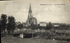 POSTAL Mordelles de la VENDIMIA vista de Moulis