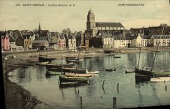 VINTAGE POSTCARD St Servan the Port Solidor Boats
