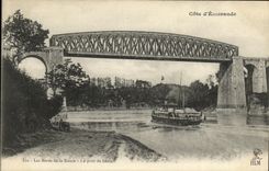 Bordes esmeralda de la dimension D de la POSTAL de la VENDIMIA de rancio el puente del barco de Lessart