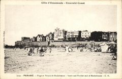 VINTAGE POSTCARD Parame Beach and Top of Rochebonne