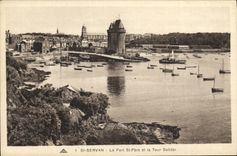 VINTAGE POSTCARD St Servan the Bridge St Father and the Solidor Tower