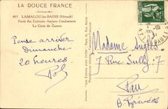 VINTAGE POSTCARD Lamalou les Bains Drill of the writers war veterans the Military Cross Militaria