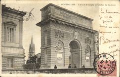 VINTAGE POSTCARD Montpellier L Arc de Triomphe and Bell tower of co  Anne