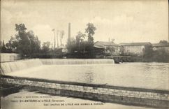 VINTAGE POSTCARD St Antoine the Falls Of L Isle To the Factories has Paper