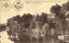 VINTAGE POSTCARD Coutras Edges of the Drone and Its Shades