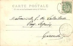 VINTAGE POSTCARD Branne Close Libourne Church St Etienne