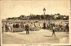 VINTAGE POSTCARD Arcachon Beach of the Casino