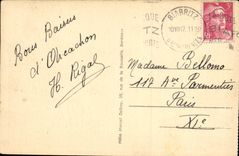 VINTAGE POSTCARD Arcachon Beach of the Casino