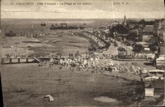 VINTAGE POSTCARD Dimension D Arcachon Money the Beach and Piers