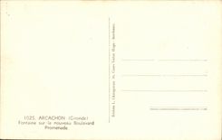 VINTAGE POSTCARD Dimension D Money Arcachon Fountain on the new boulevard Walk