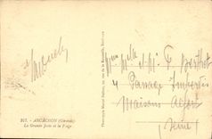 VINTAGE POSTCARD Arcachon the Large pier and the Beach