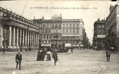 CPA Bordeaux Place de la Comedie et Rue Ste Catherine