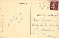 CPA Bordeaux Place de la Victoire Porte d Aquitaine Tramway